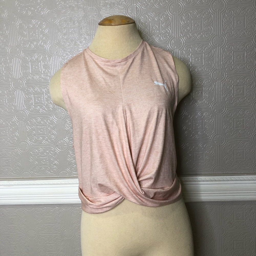 Puma Women's Pink Twist-Front Sleeveless Top women’s 3XL